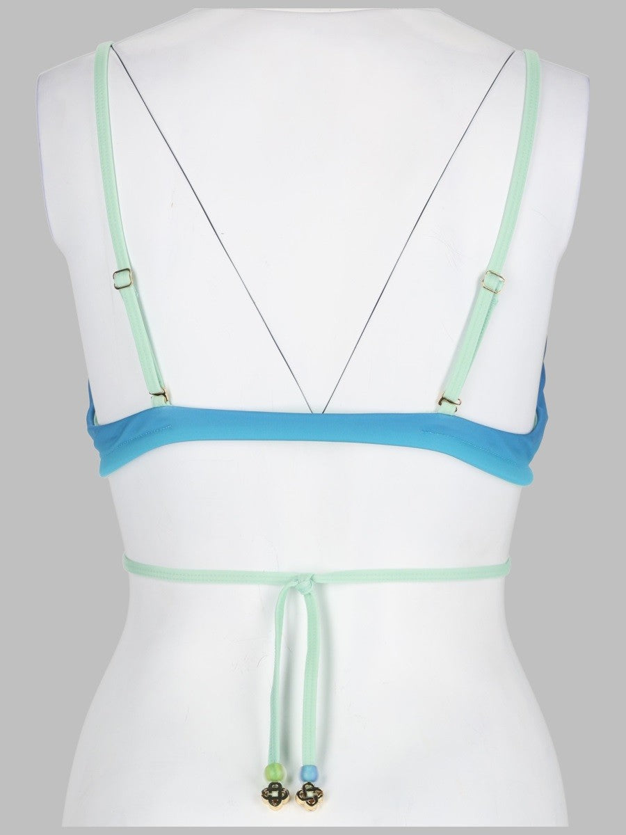 TOP BIKINI CON STAMPA GRADIENT E PERLINE