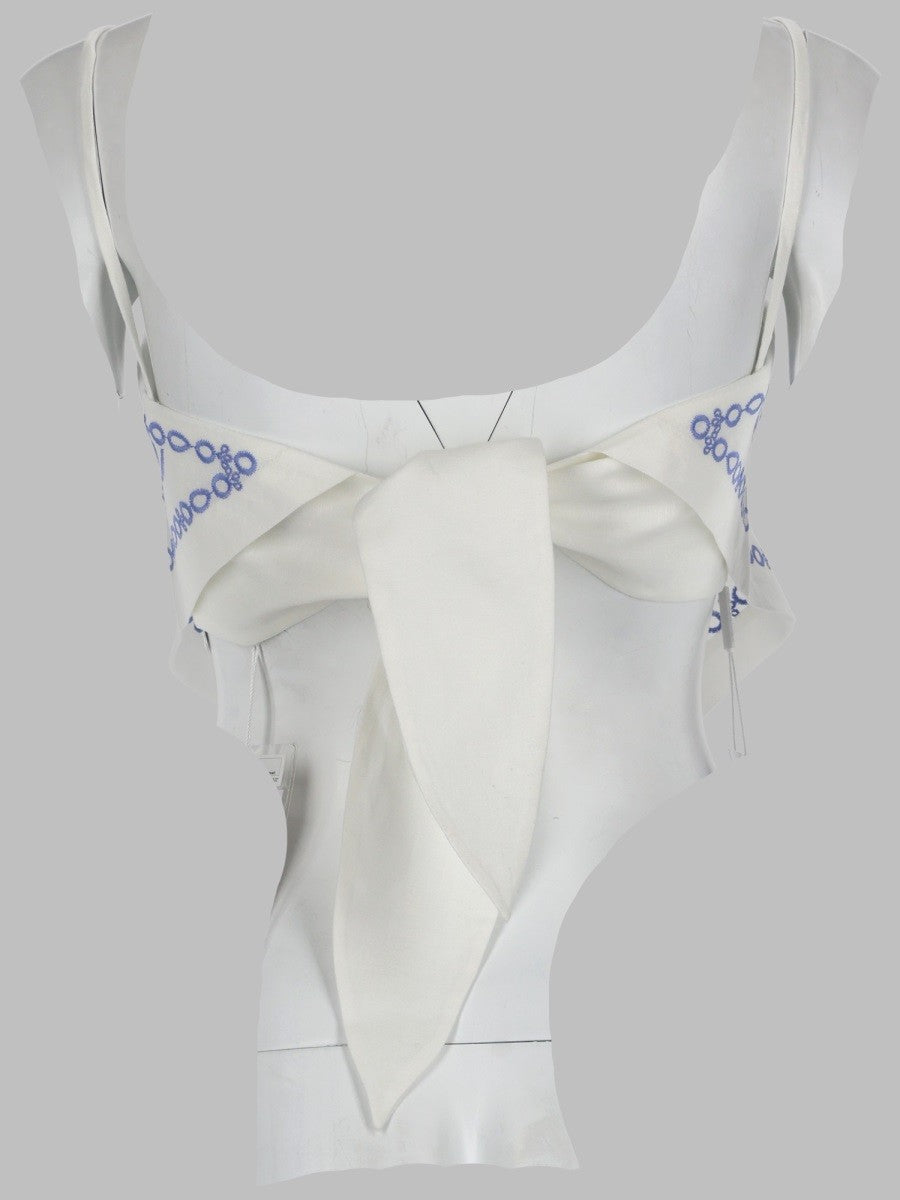 TOP IN LINO CON RICAMO