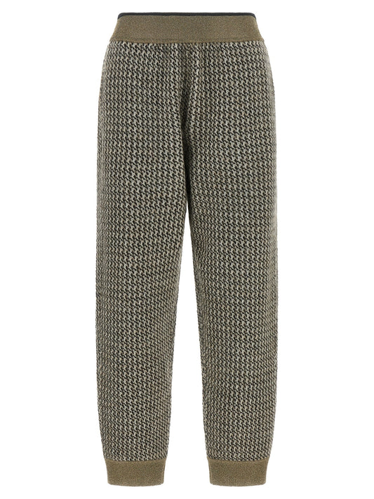 'Track' houndstooth pants