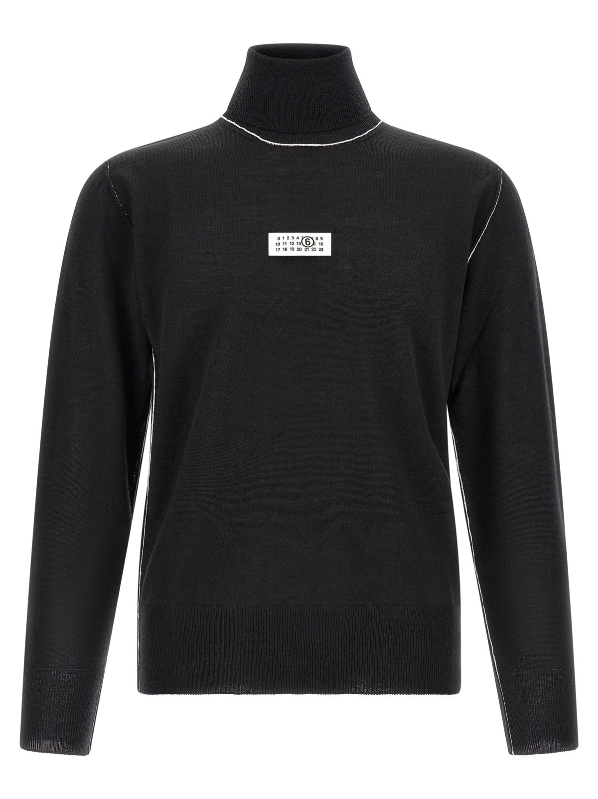 Turtleneck sweater with contrast stitching