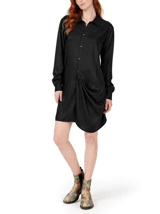 "TUXEDO DRAPE" MIDI DRESS