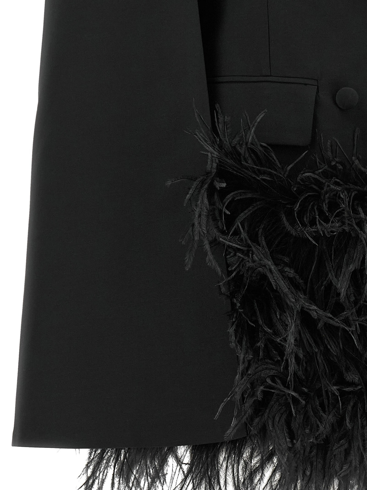 'Tuxedo' feather cape