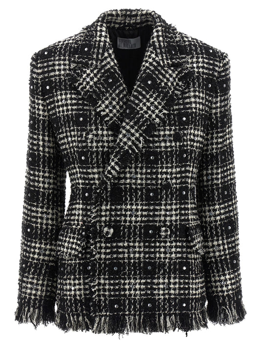 Tweed and rhinestone blazer