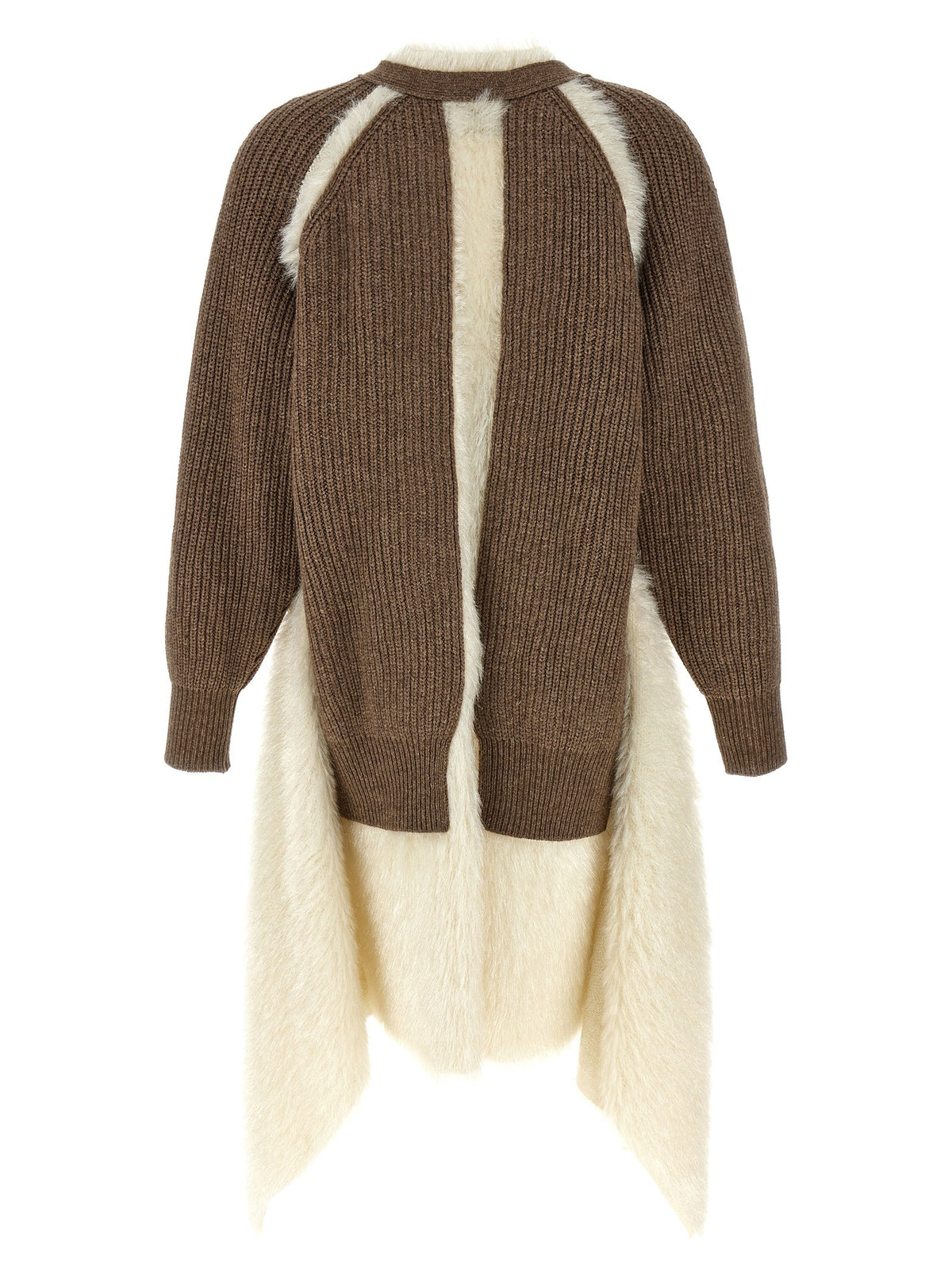 Two-material cardigan