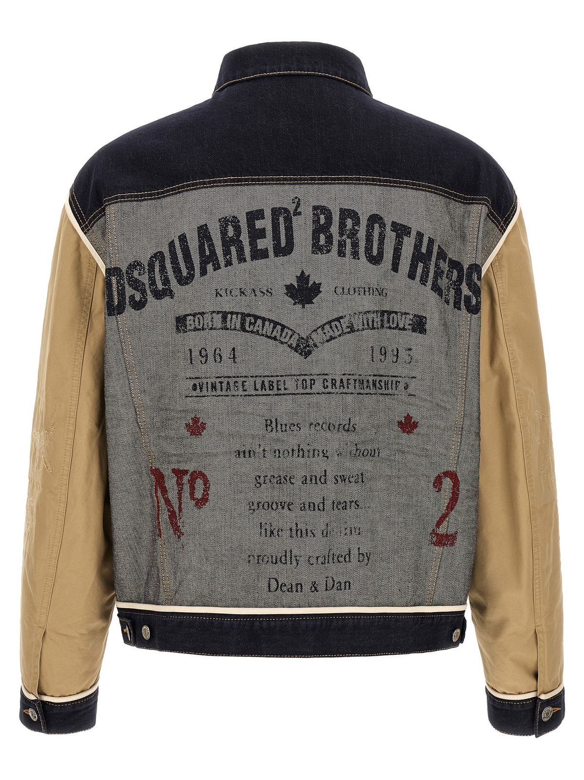 Two-material denim jacket