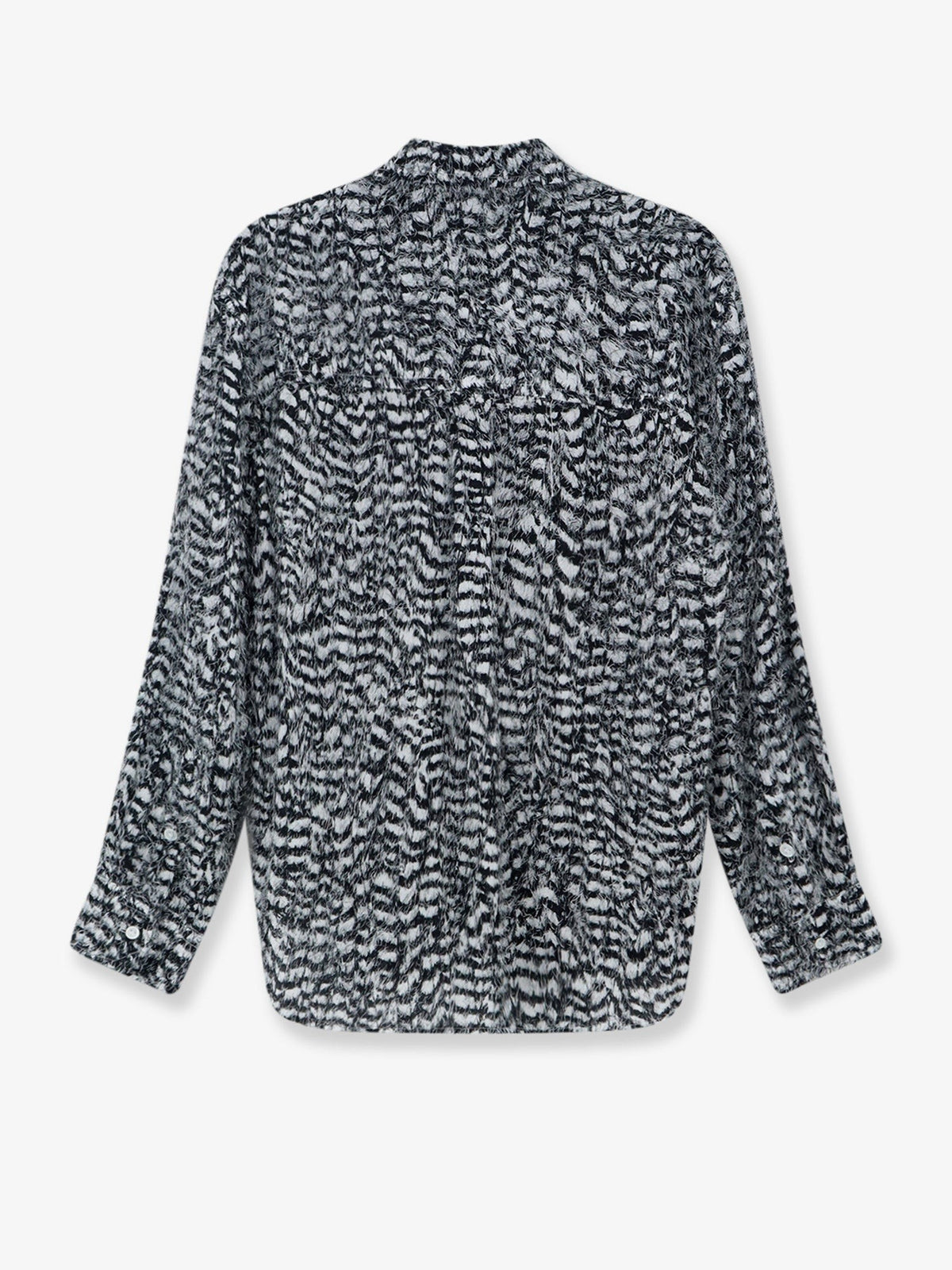 Two-tone viscose shirt with fil coupé detailing
