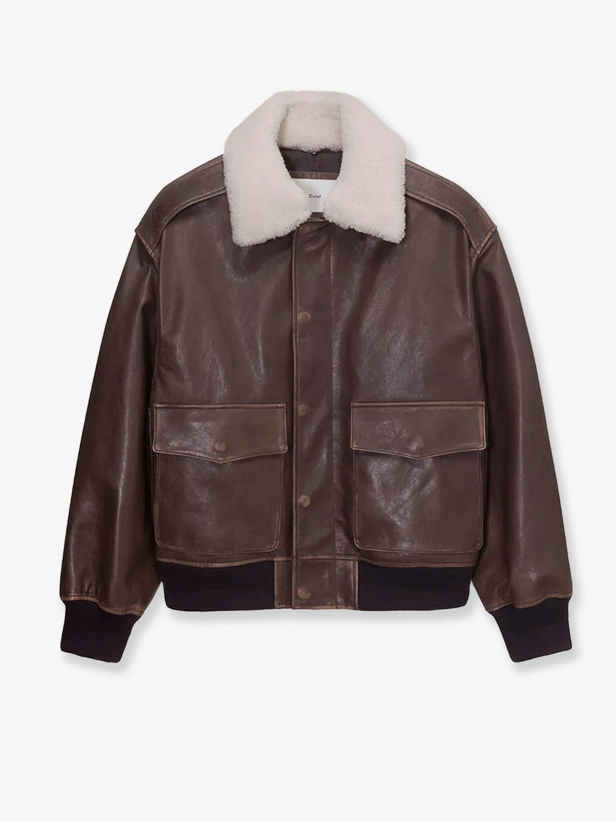 Unisex leather jacket with removable collar