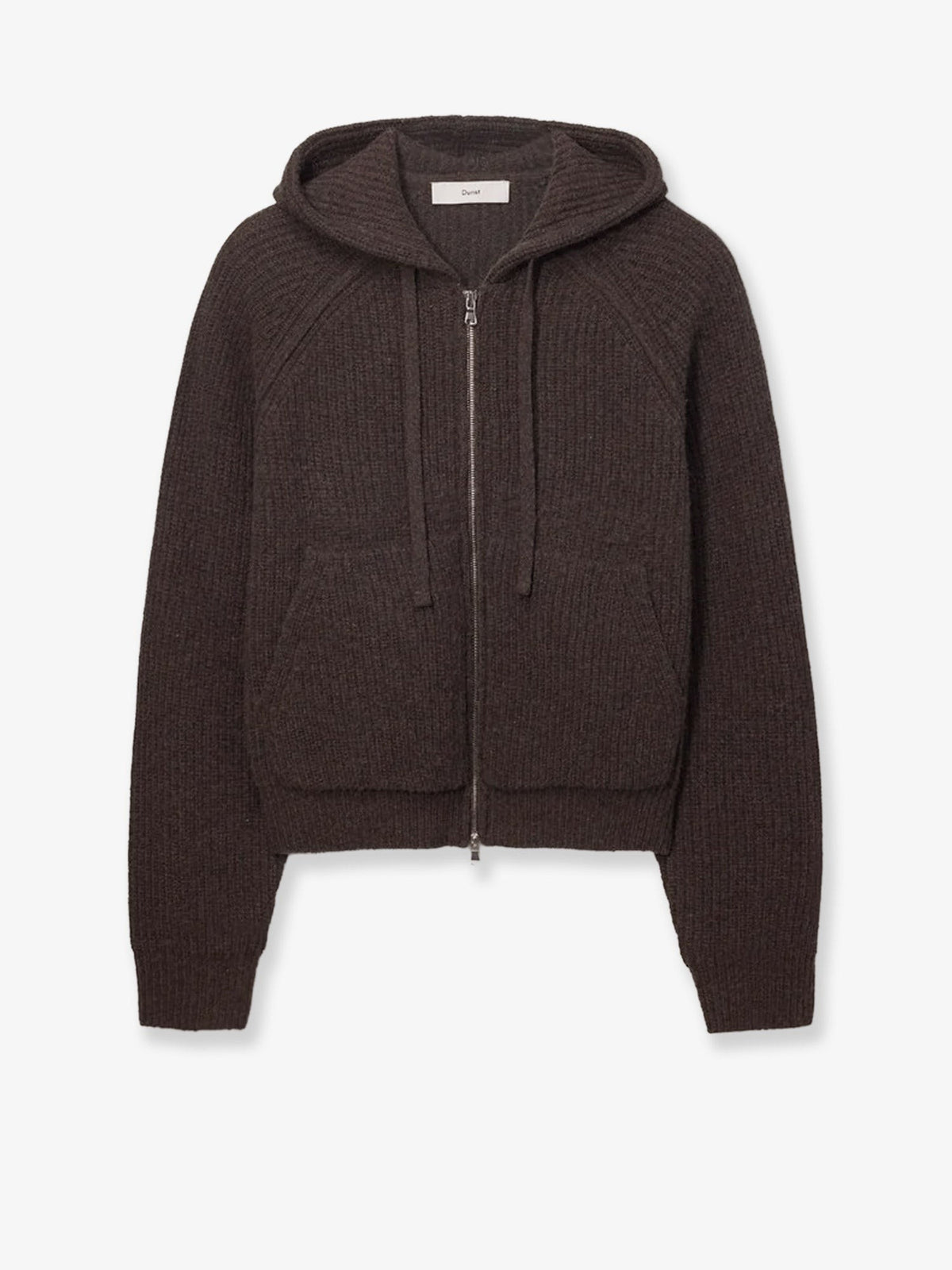 Unisex wool blend hooded cardigan