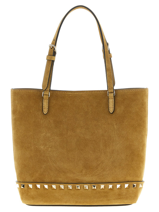 V. Garavani 'Rockstud' small beige shopping bag