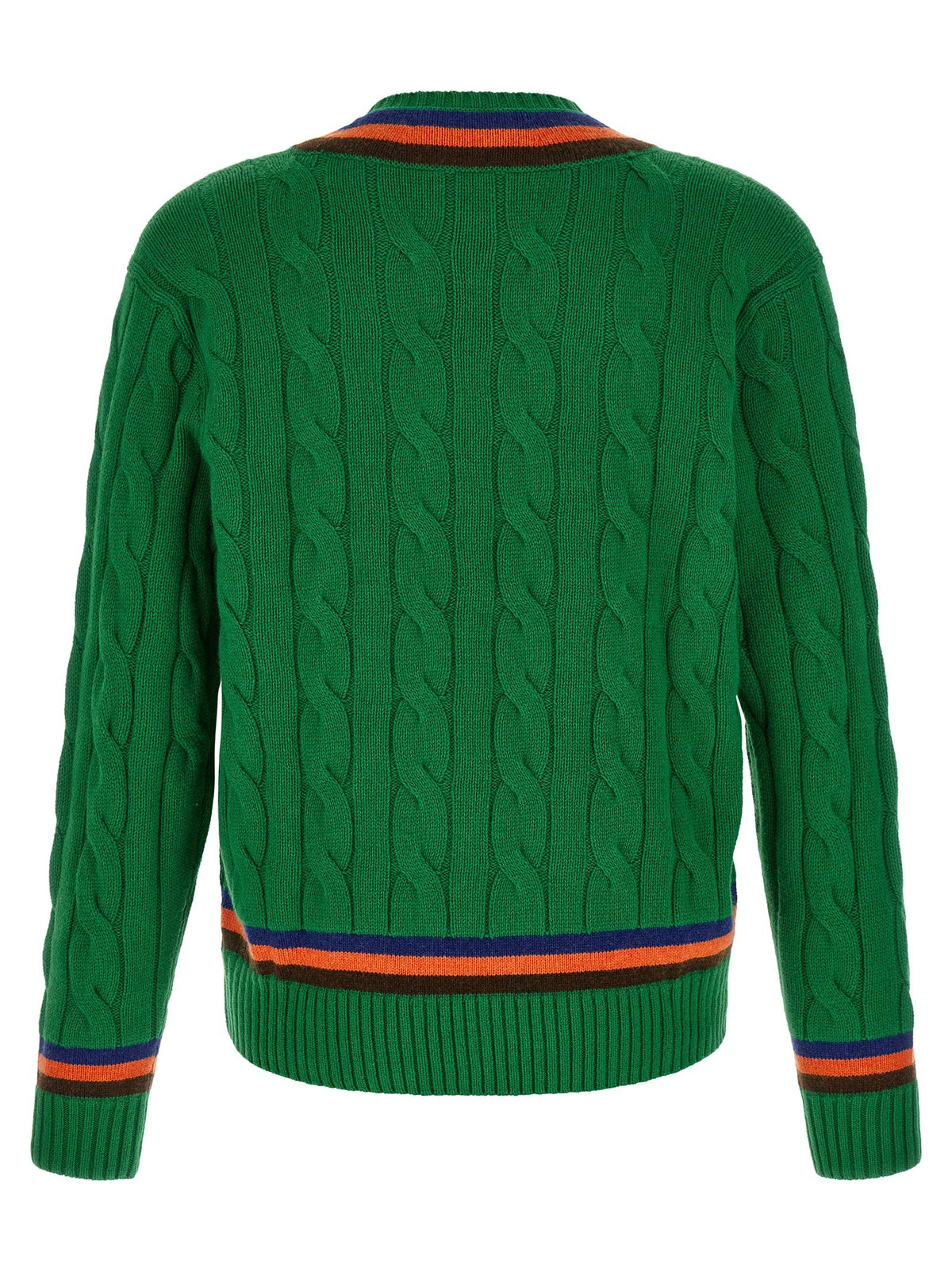 V-knit with cable pattern