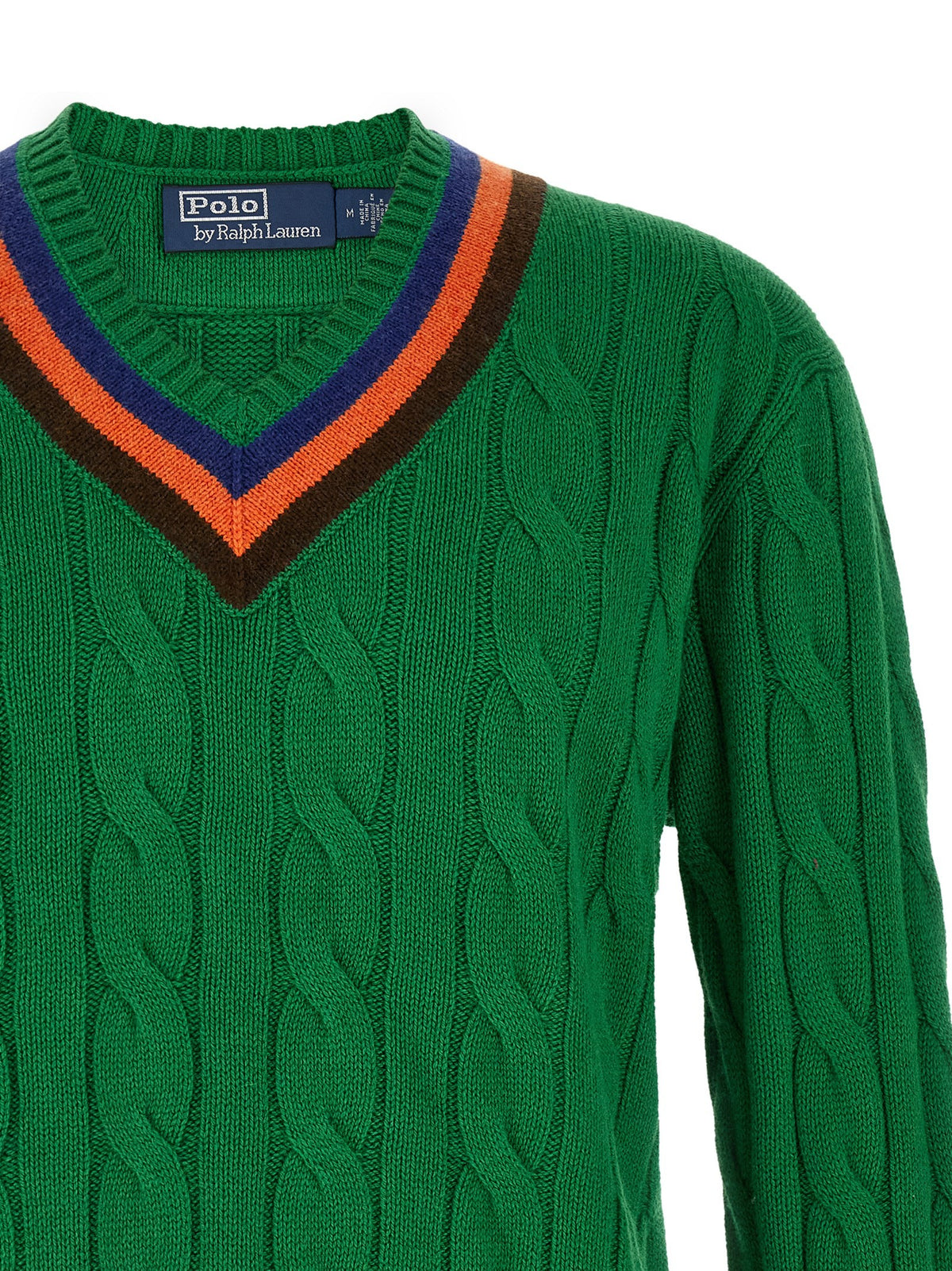V-knit with cable pattern
