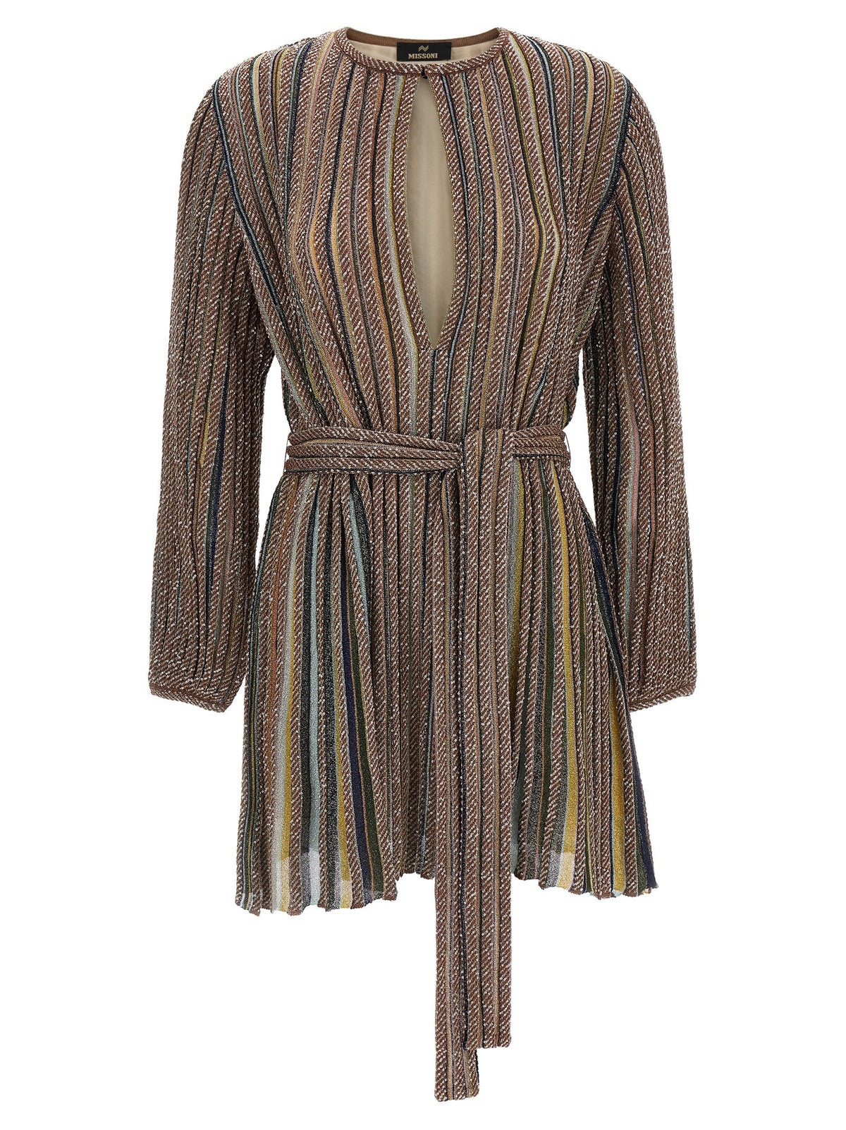 V-neck and belt dress