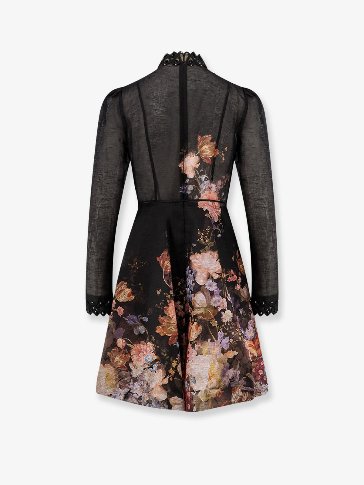 Valiant Embellish Mini Linen and Silk Dress