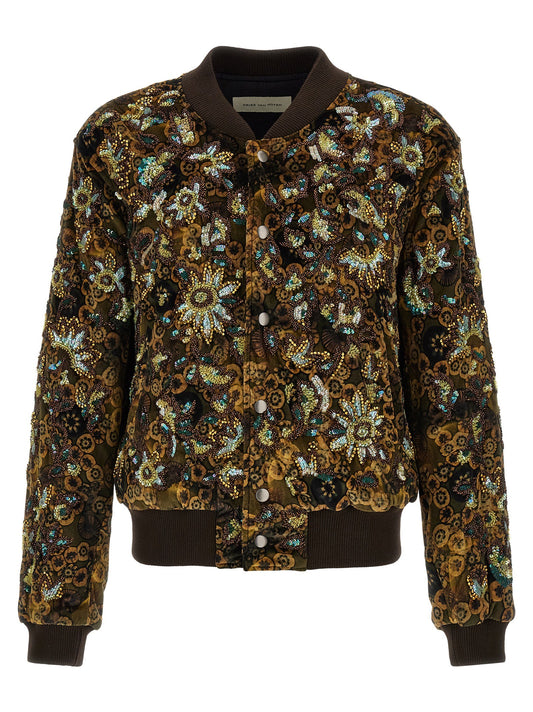 'Valtor' bomber jacket with embroideries and beads