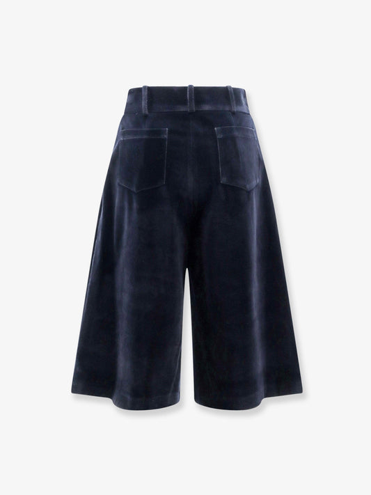 Velvet Bermuda shorts
