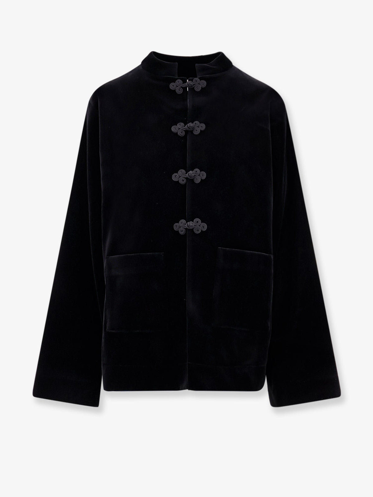 Velvet blazer with Pankou closure