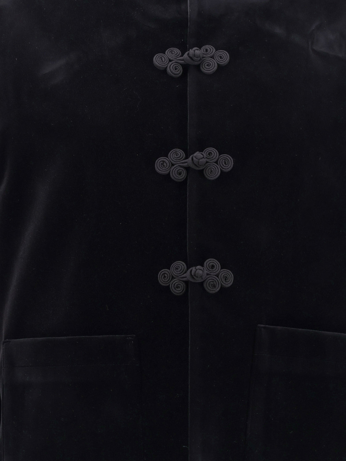 Velvet blazer with Pankou closure