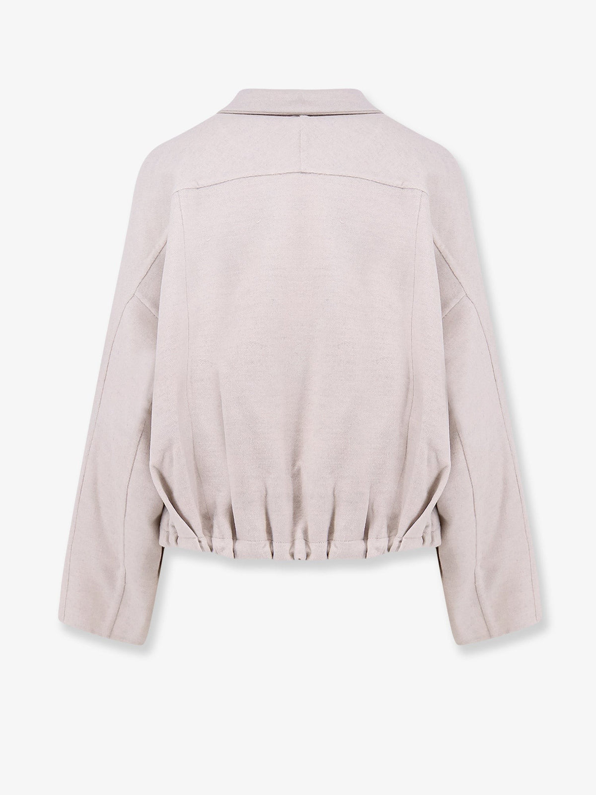 Virgin wool bomber with drawstring