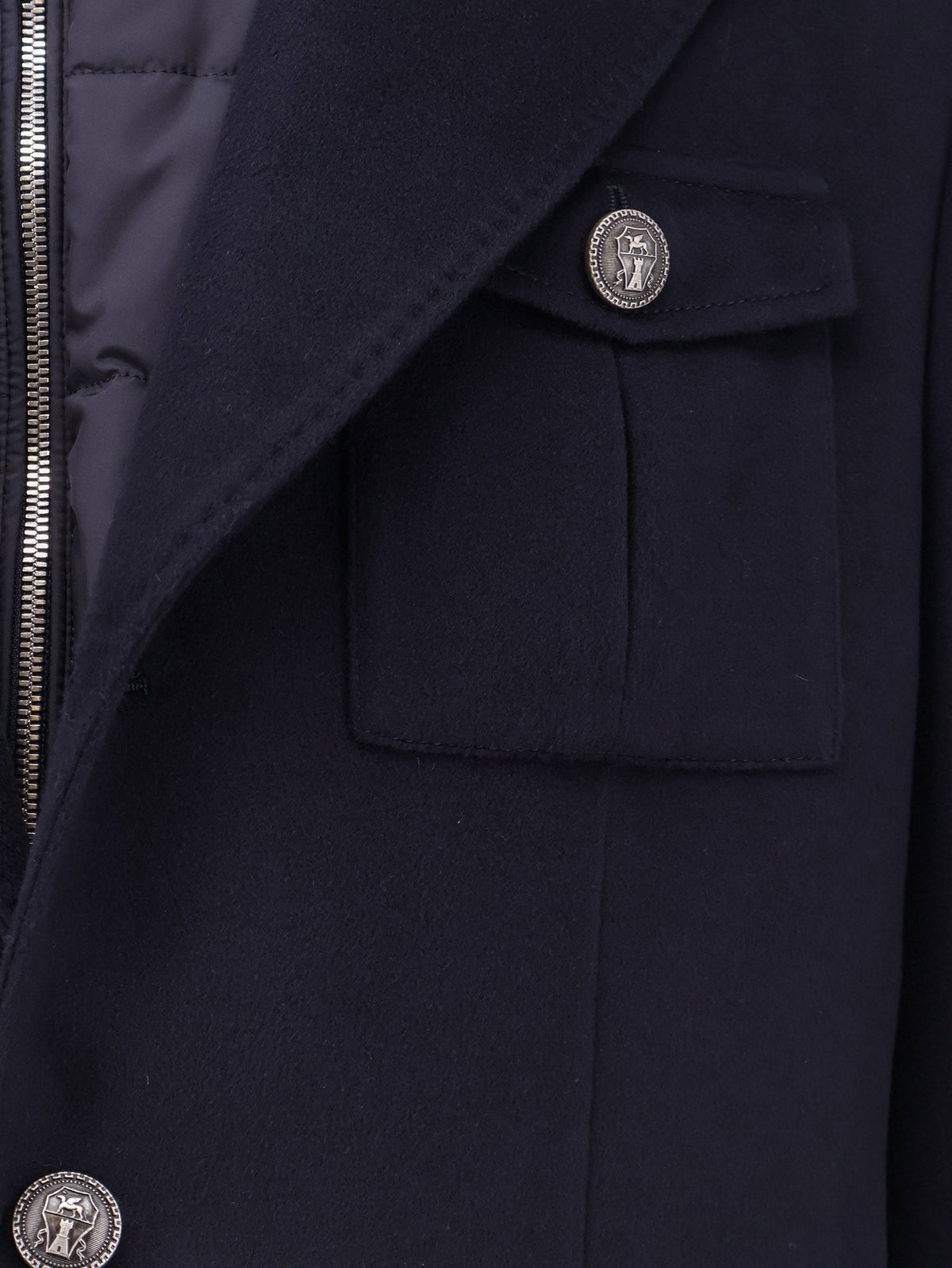 Virgin wool jacket with internal padded vest