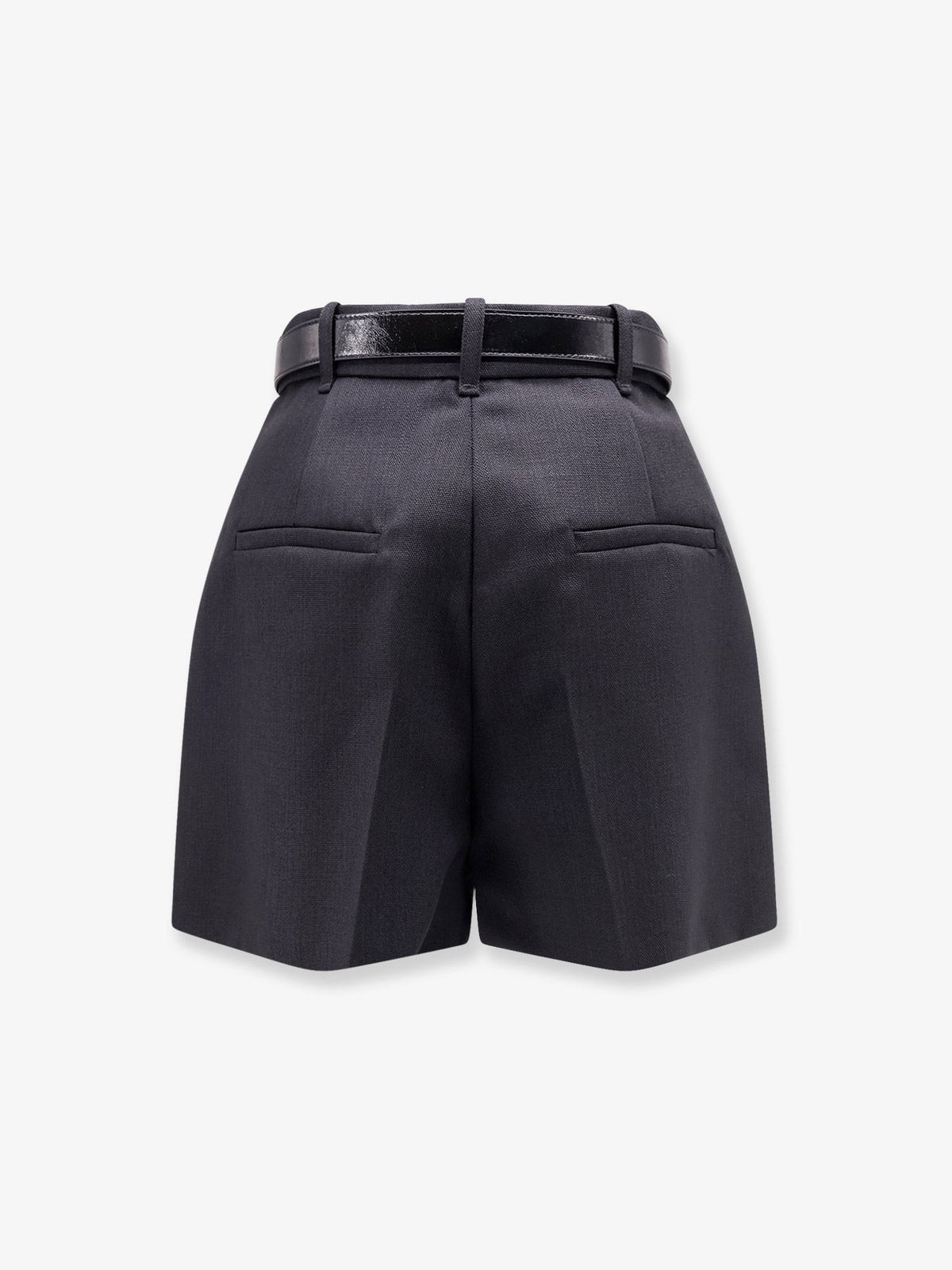 Virgin wool shorts with belt