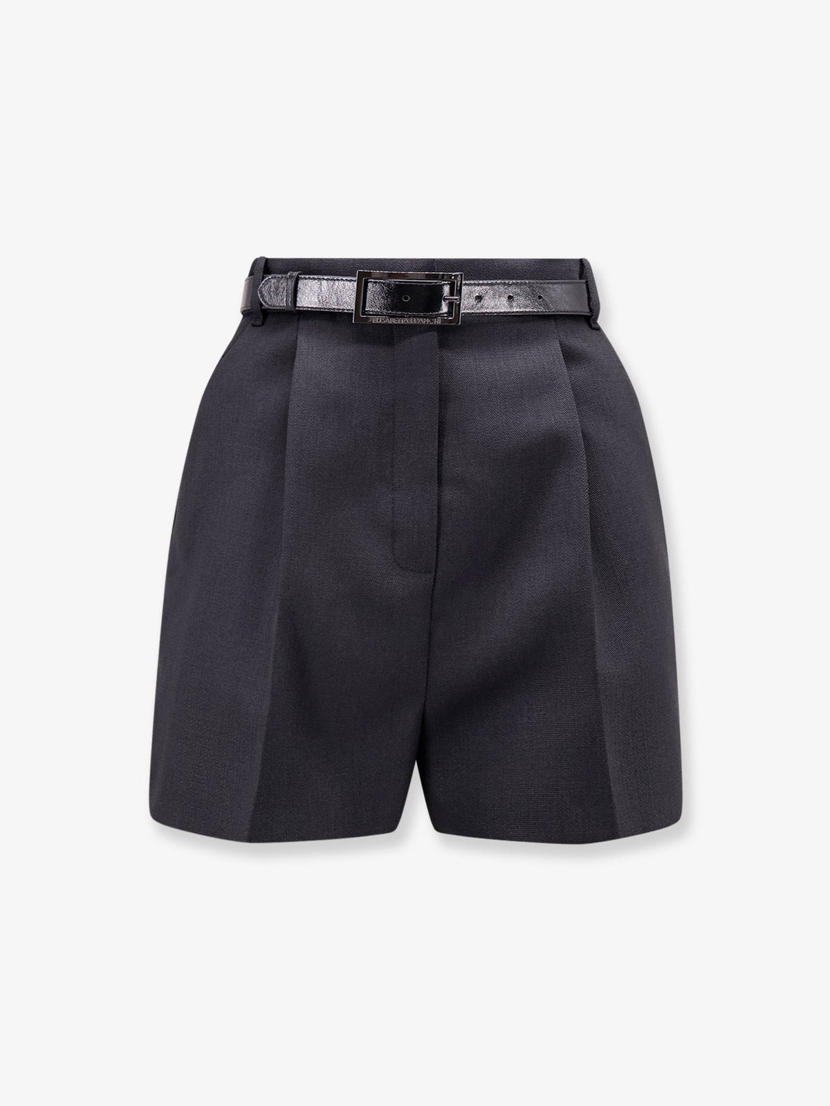 Virgin wool shorts with belt