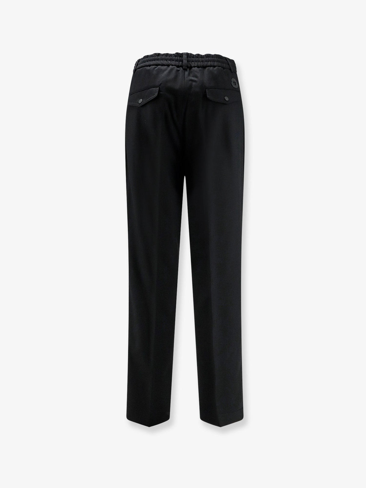 Virgin wool trousers with elastic and drawstring