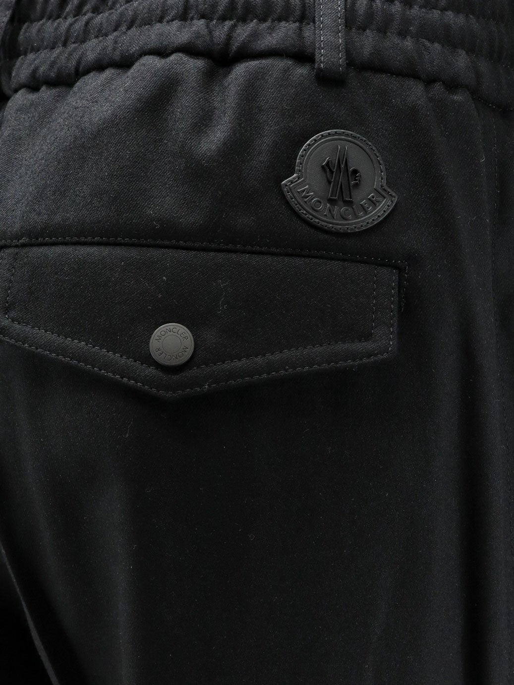 Virgin wool trousers with elastic and drawstring