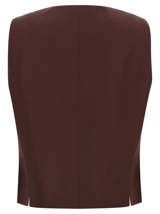 Viscose and linen vest