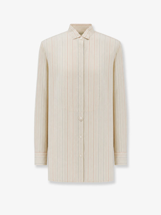 Viscose blend shirt with striped pattern