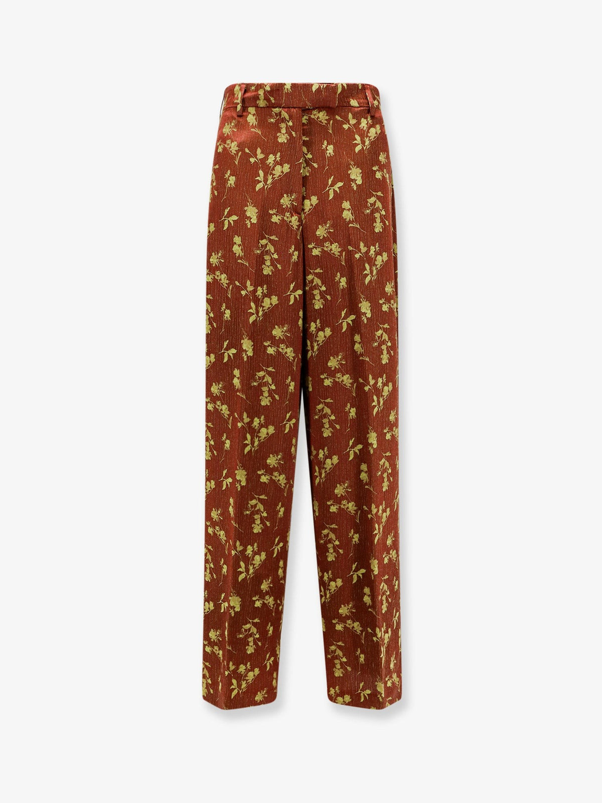Viscose blend trousers with floral pattern