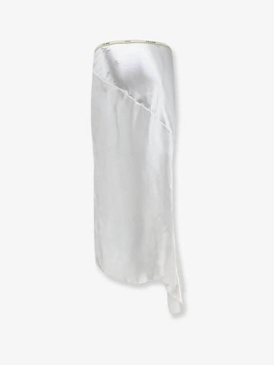 Viscose satin midi skirt