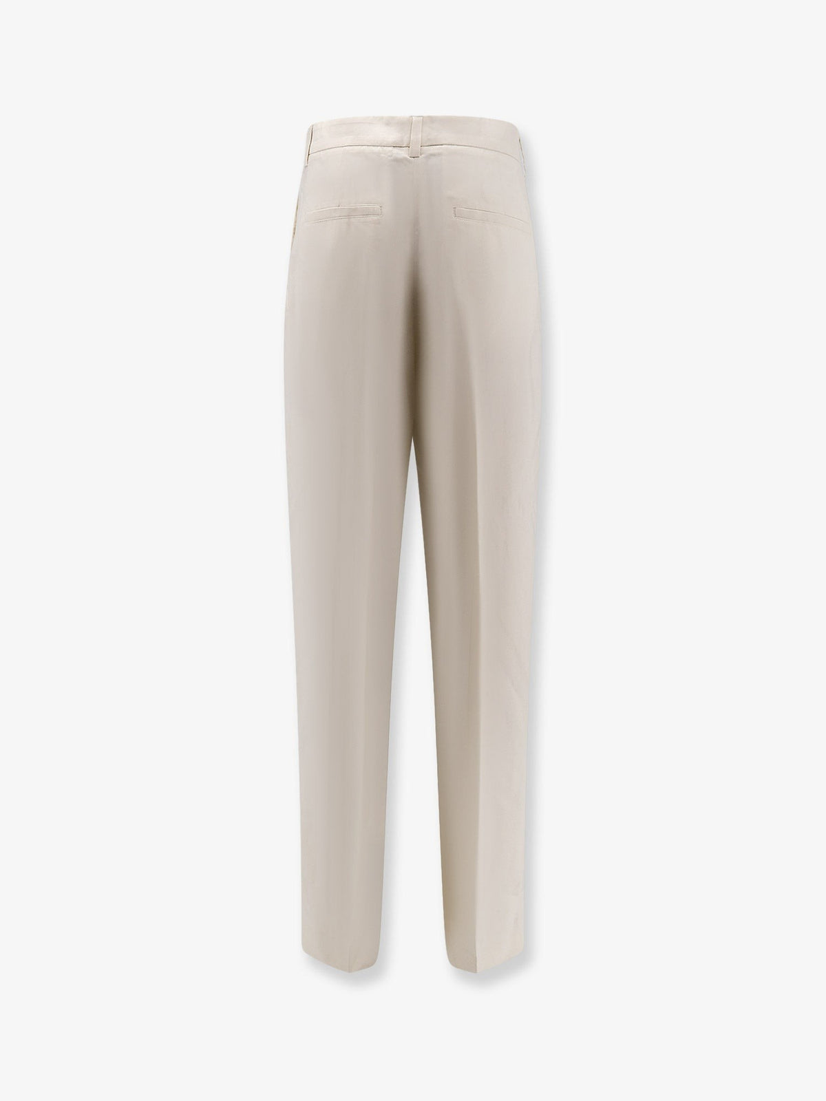 Double-pleat fluid viscose trousers