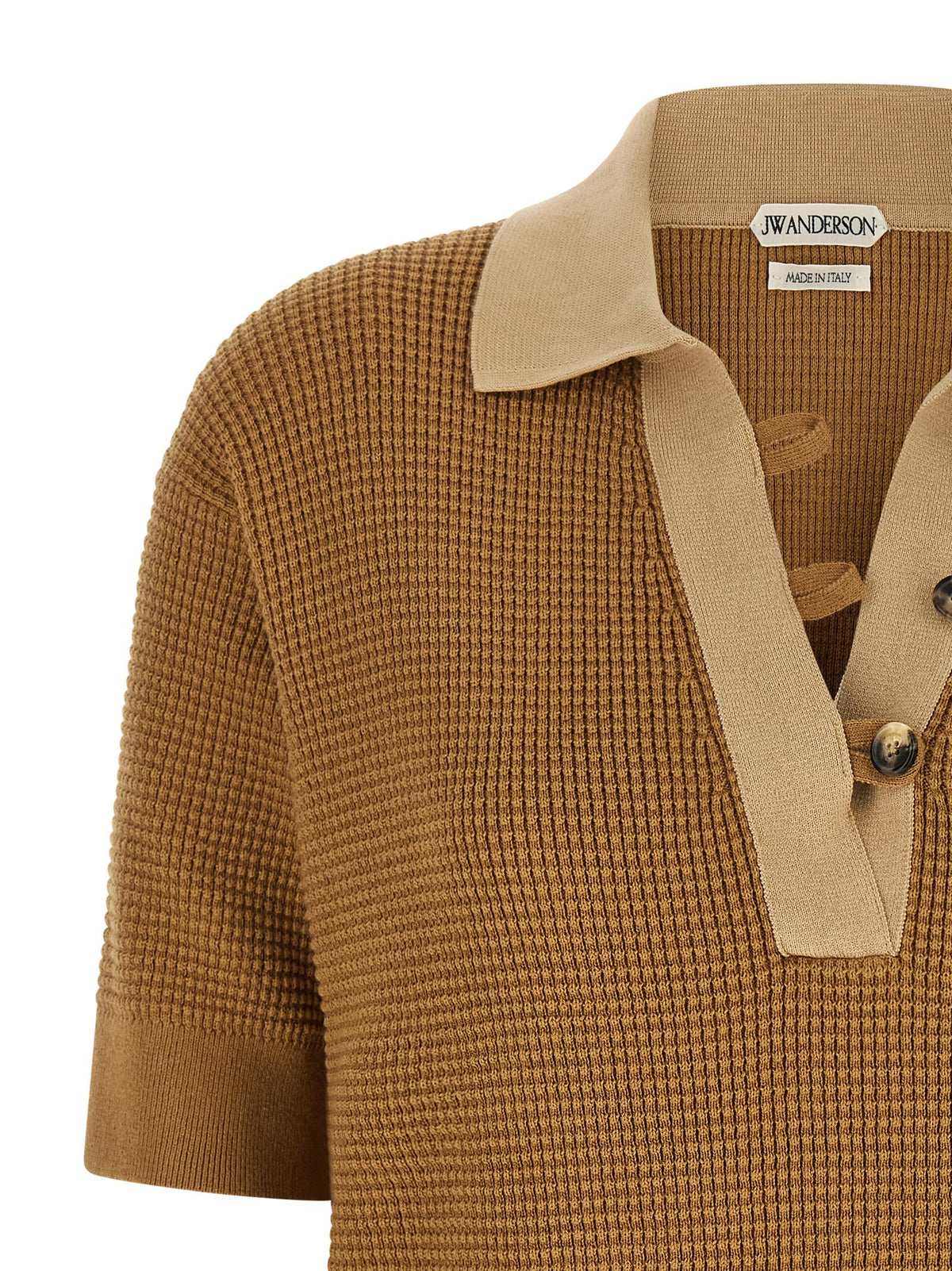 Waffle stitch polo shirt