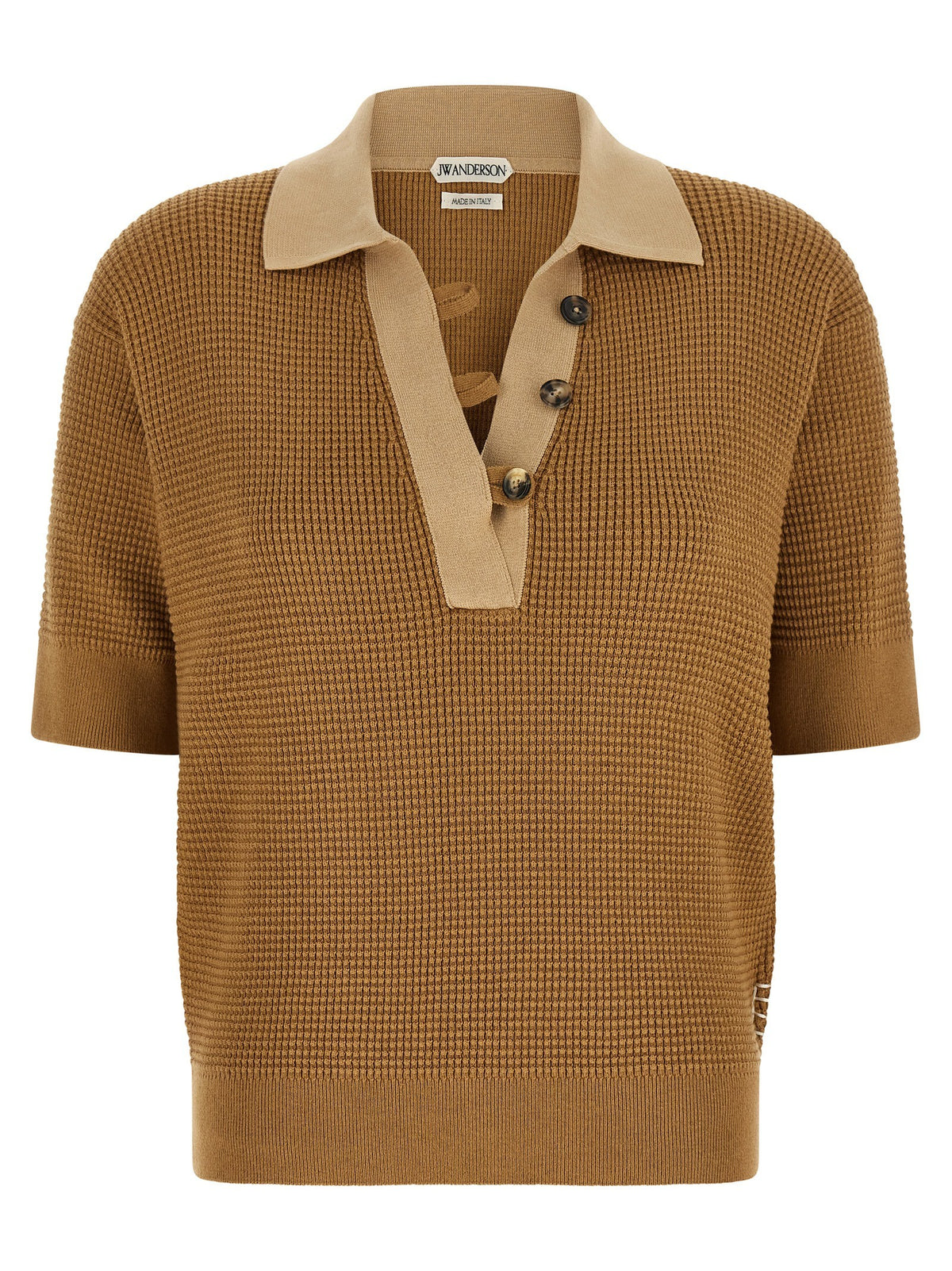 Waffle stitch polo shirt