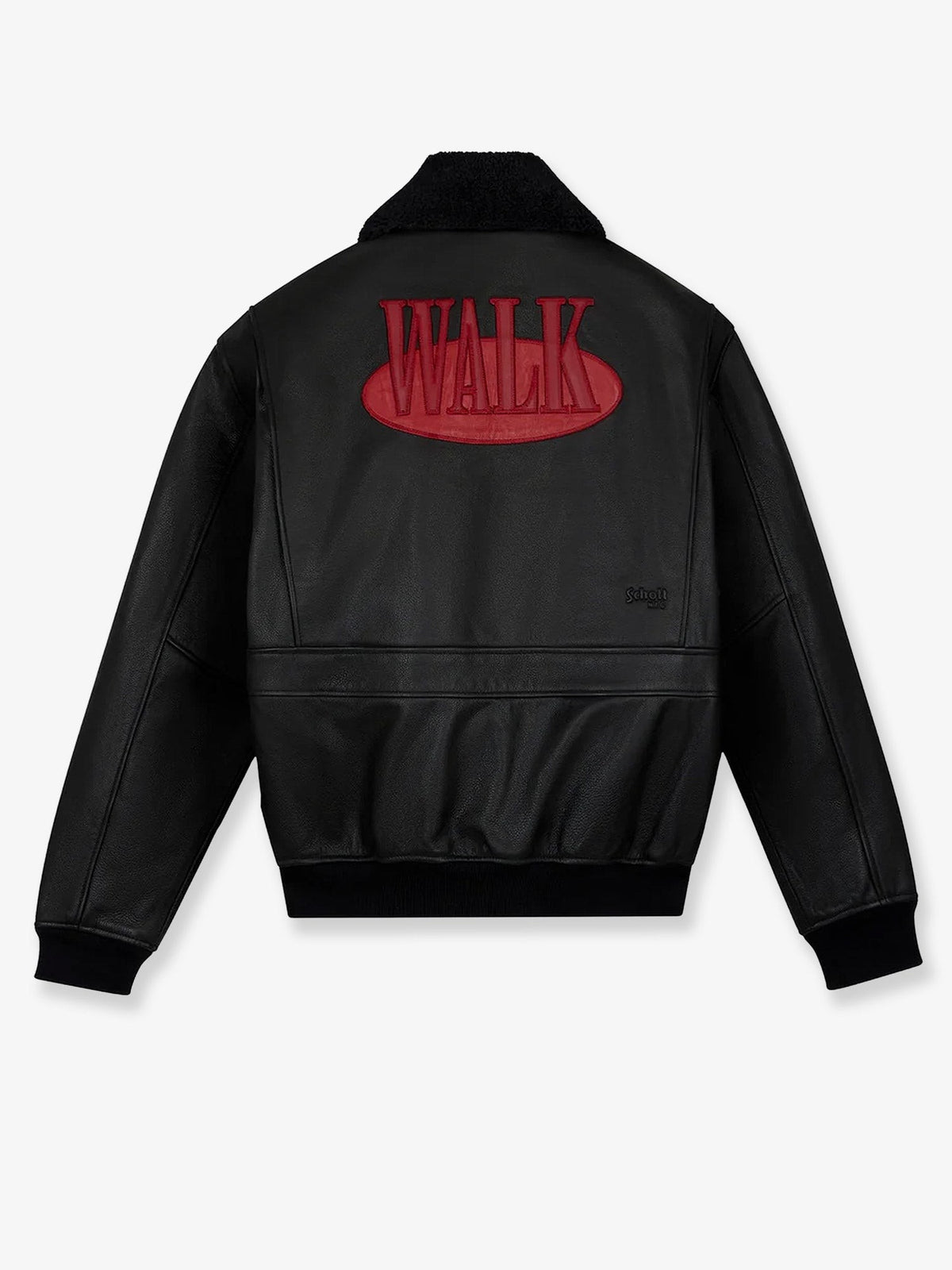 Walk in Paris X Schott NYC ® Leather Jacket with Front Embroidered Logo