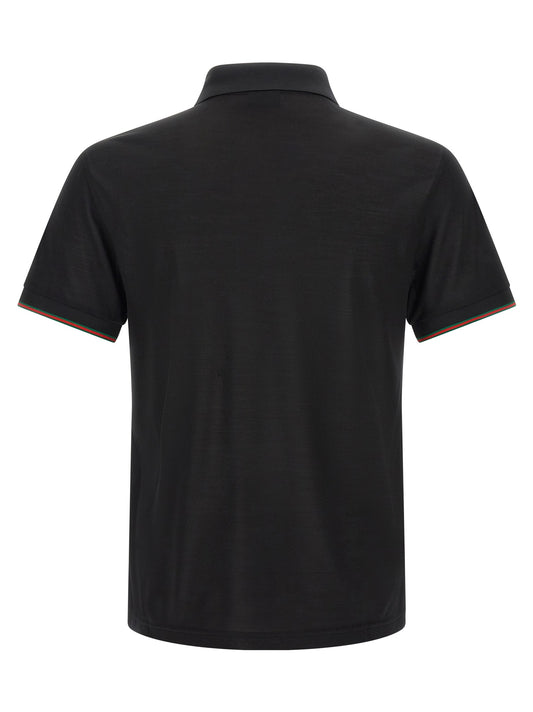 'Web' silk jersey polo shirt