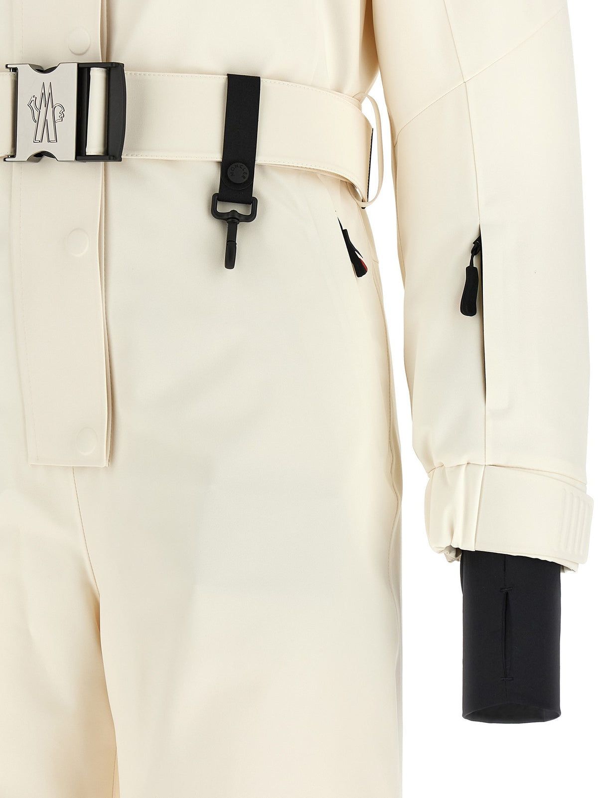 White fringed ski suit