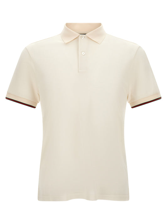 White 'Web' polo shirt