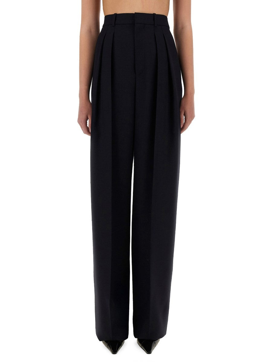 WIDE-LEG PANTS IN GRAIN DE POUDRE