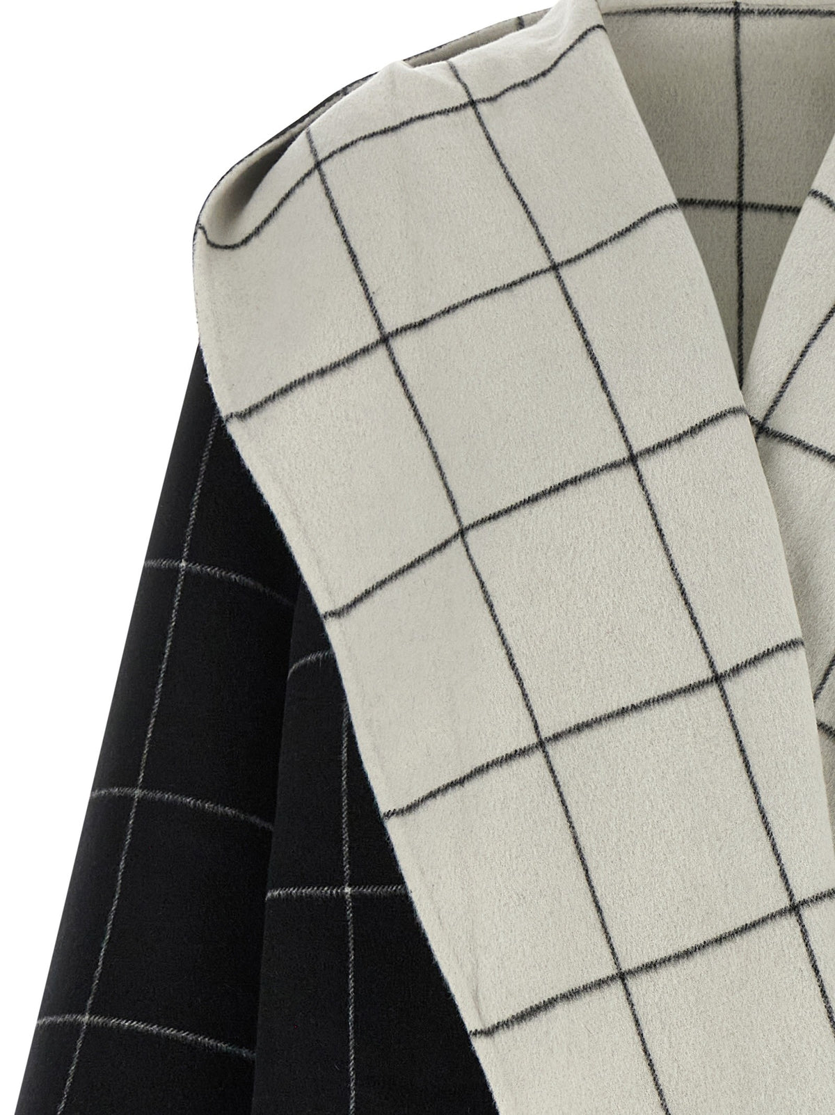 ' Windowpane Hoodie' revrsibile coat