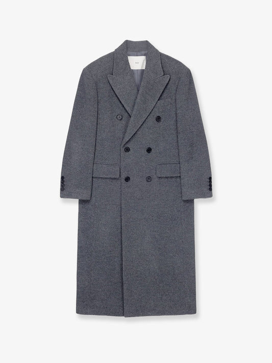 Wool and cashmere blend double-breasted coat