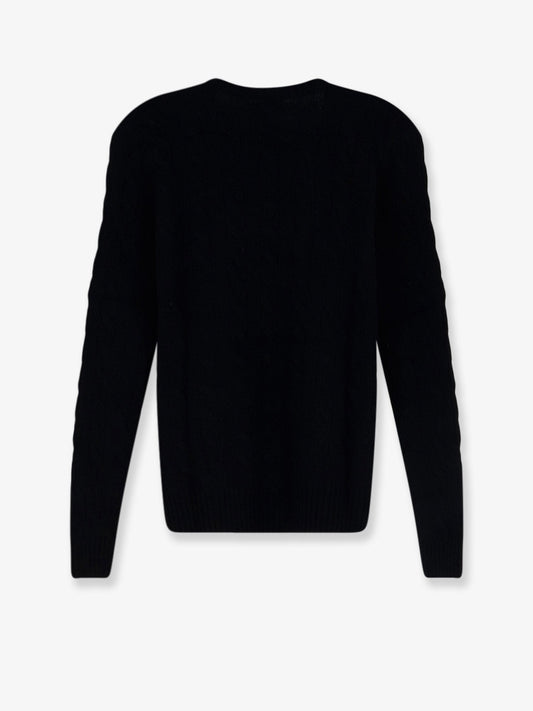 Wool and cashmere blend sweater with embroidered logo on the front