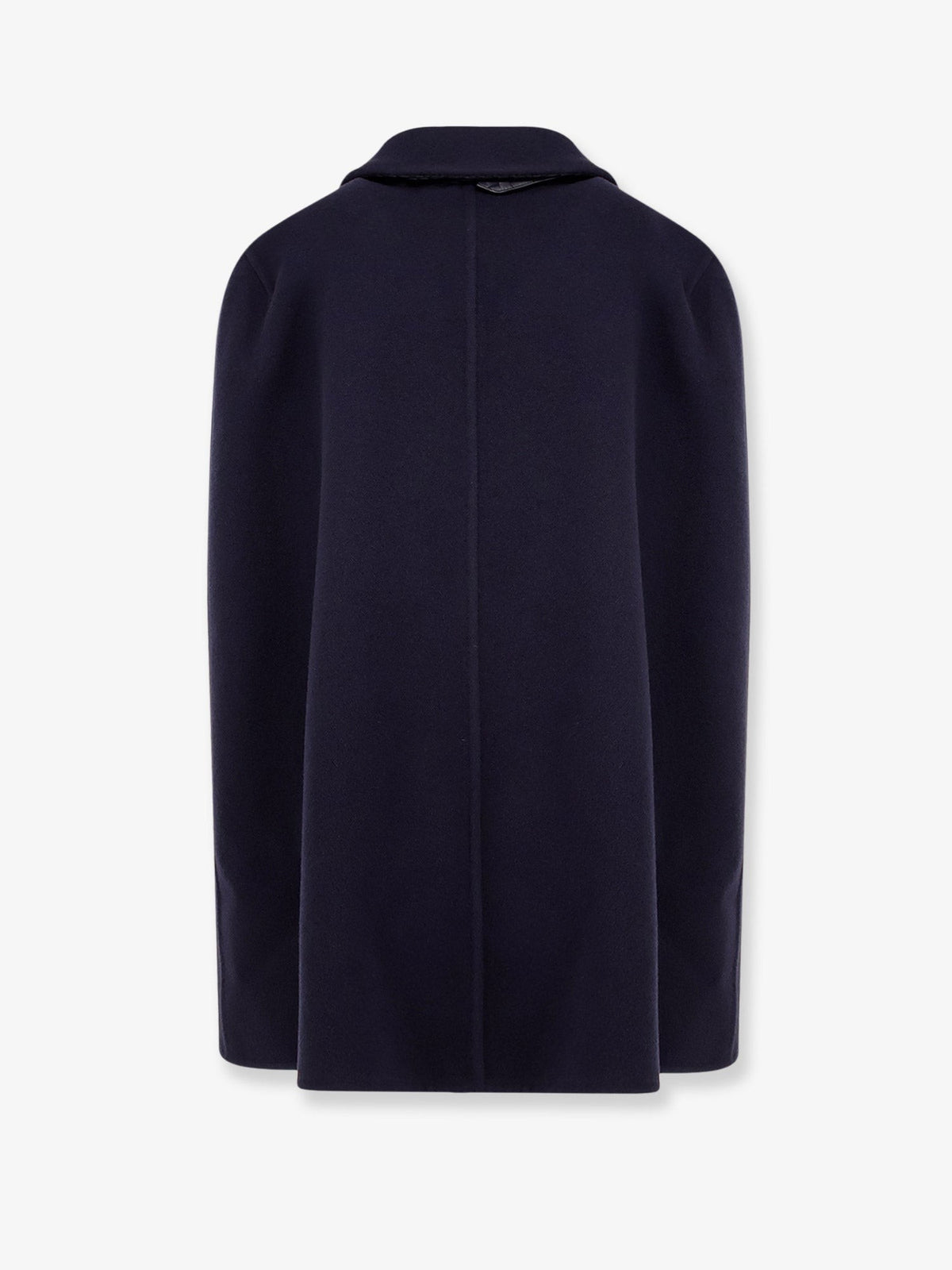 Wool and cashmere cape with Intrecciato leather detail