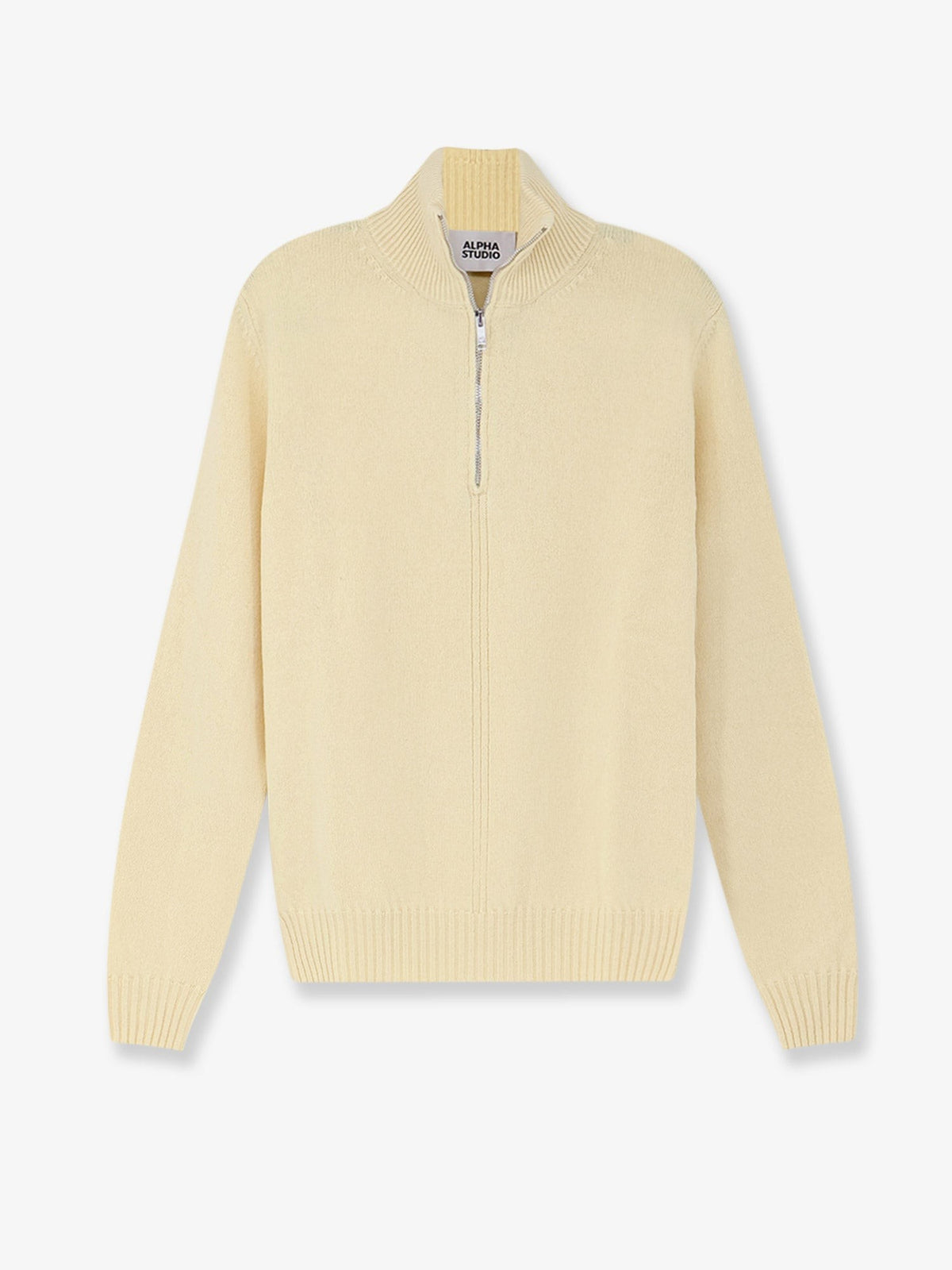 Wool and cashmere half-zip cardigan