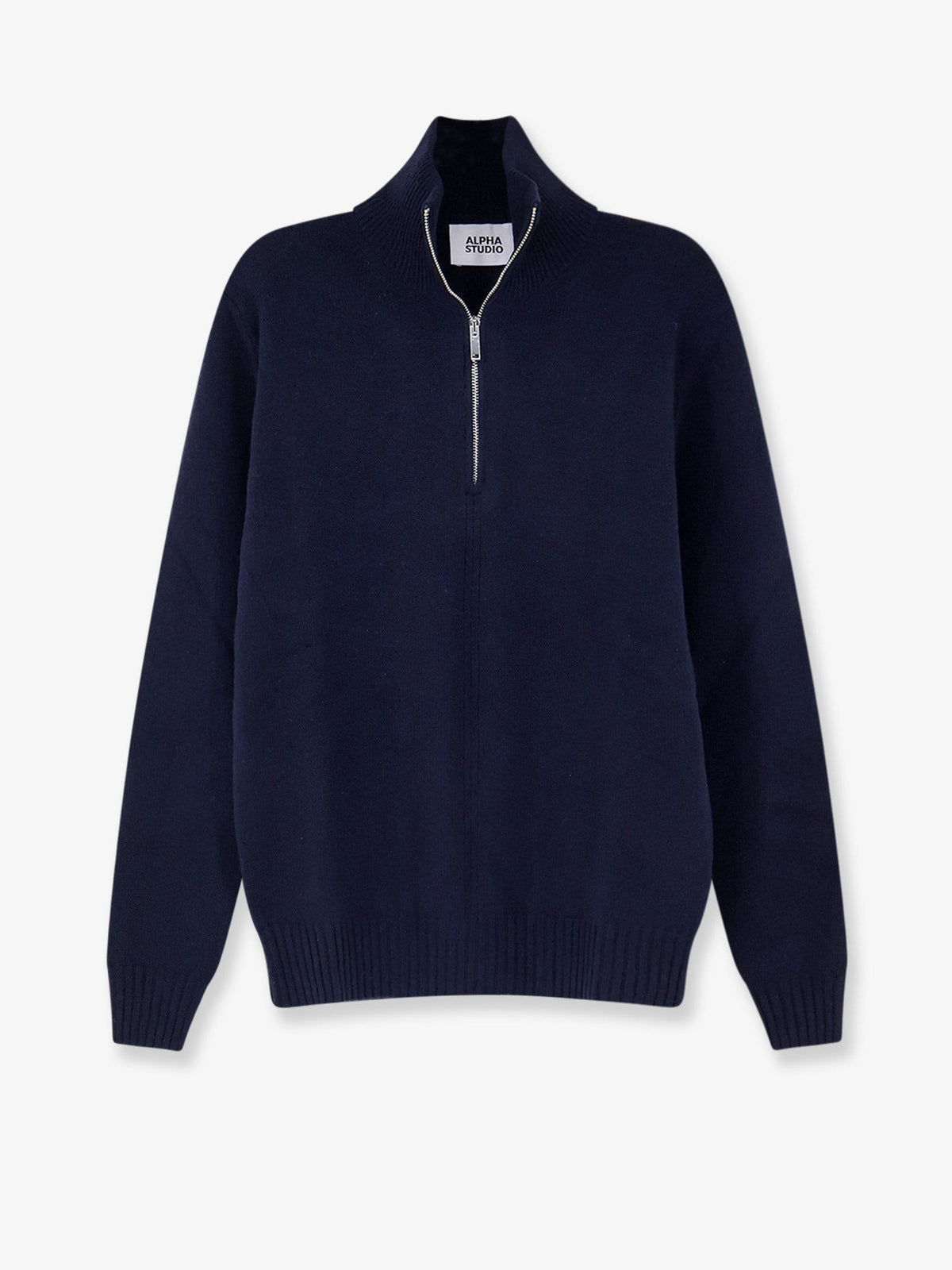 Wool and cashmere half-zip cardigan