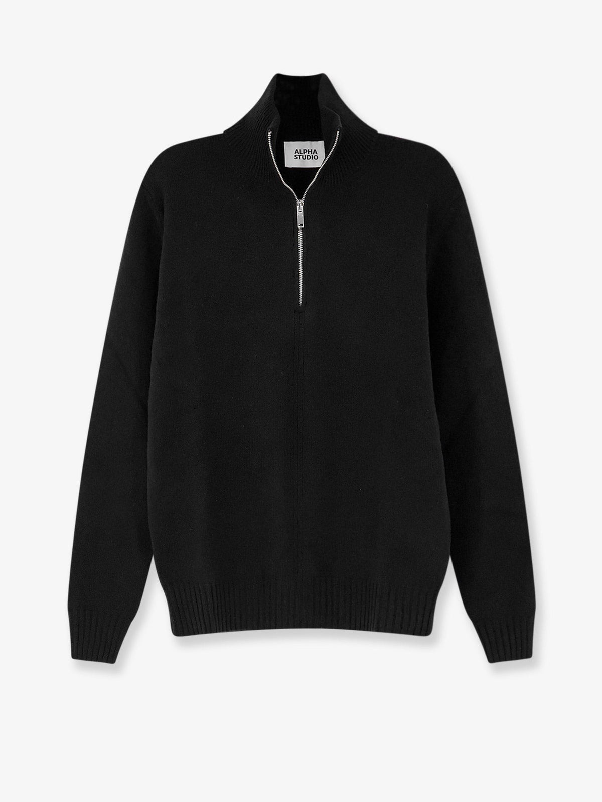 Wool and cashmere half-zip cardigan