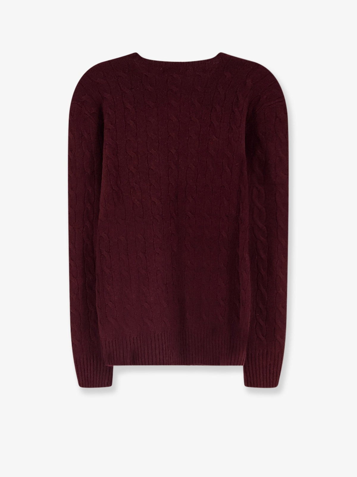 Wool and cashmere sweater with braided knit