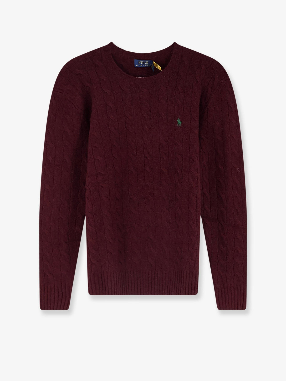 Wool and cashmere sweater with braided knit