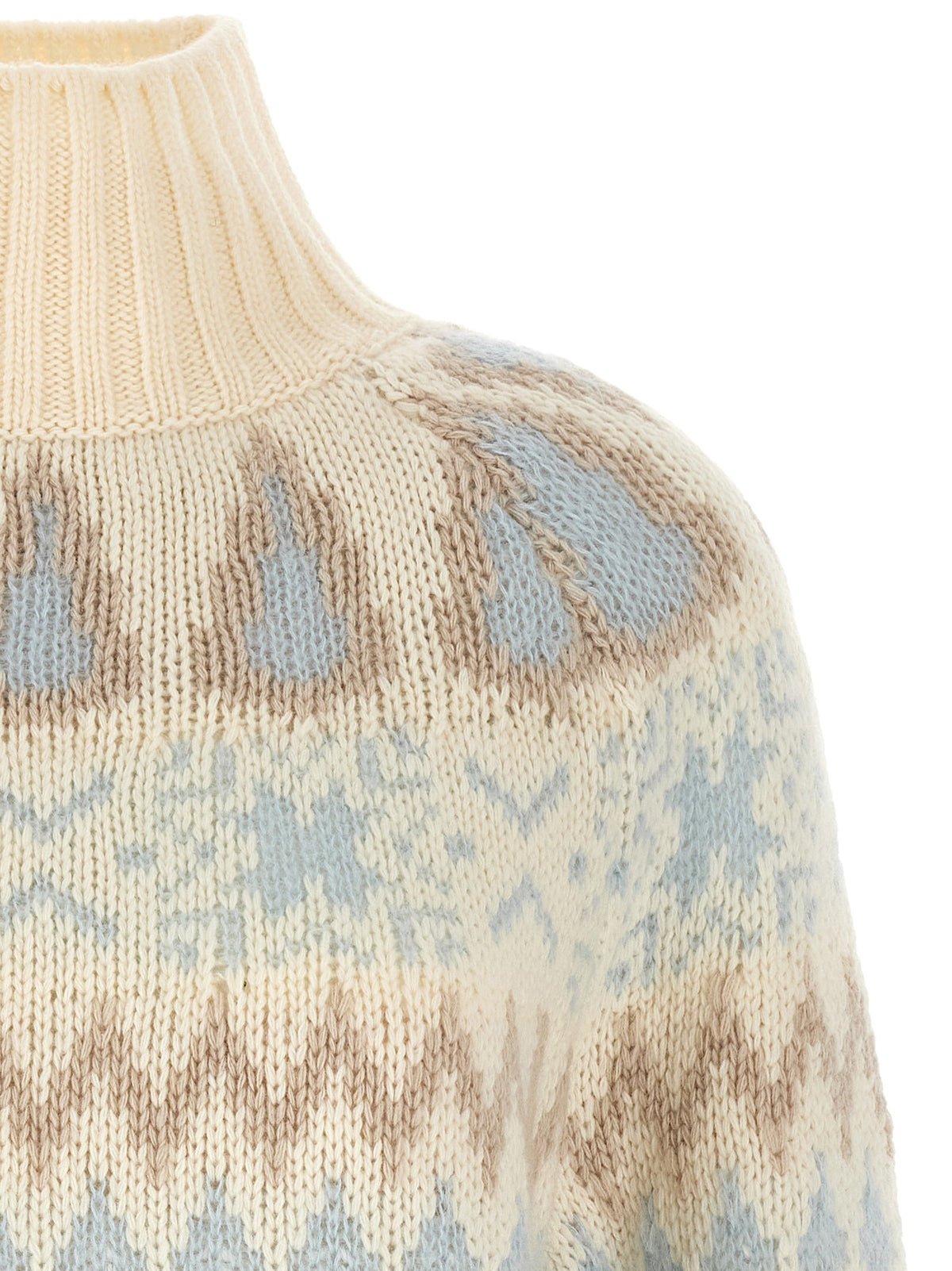Wool and cashmere sweater with intarsia