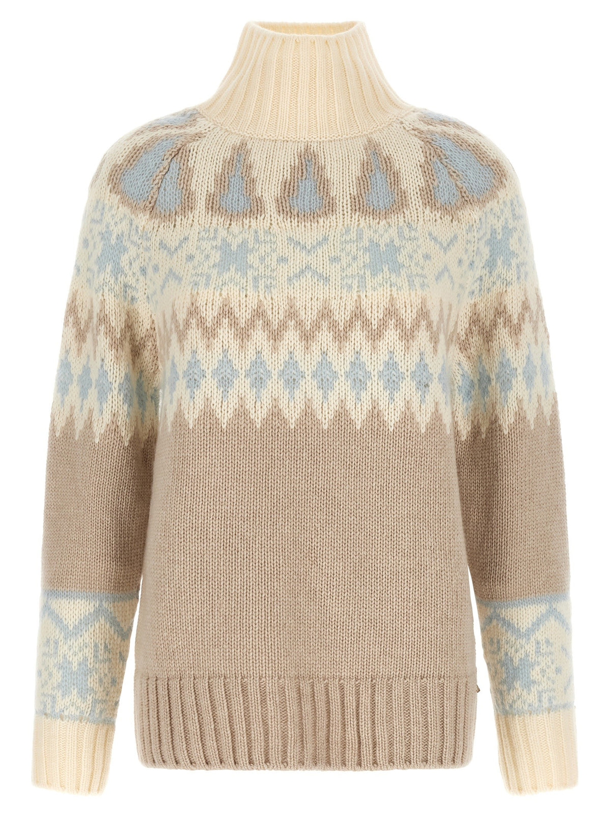 Wool and cashmere sweater with intarsia